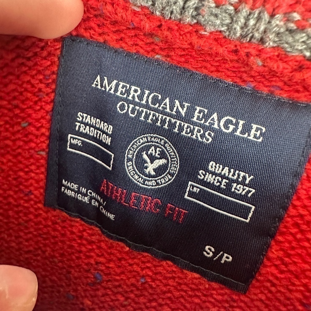 Vintage red and navy American eagle outfitters sweater small - Picture 3 of 5